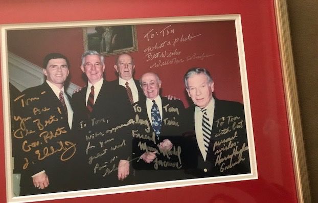 Five governors sign photo for Tom Darden
